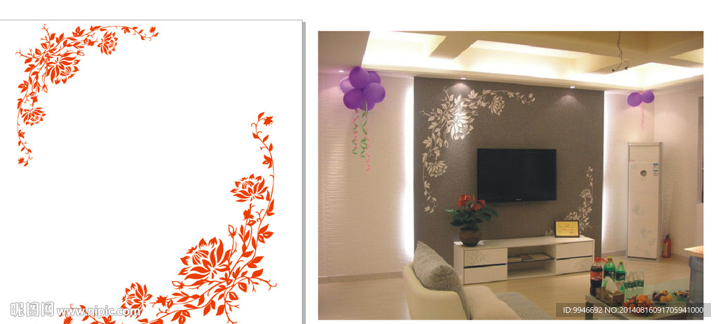 硅藻泥电视背景墙