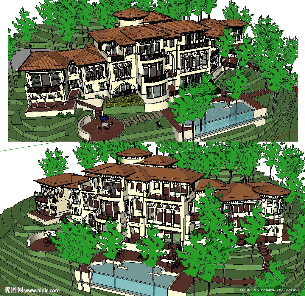 山地会所草图大师SU模