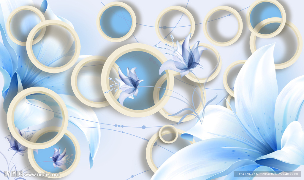 电视背景墙 花卉