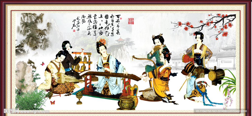 侍女图 琴棋书画