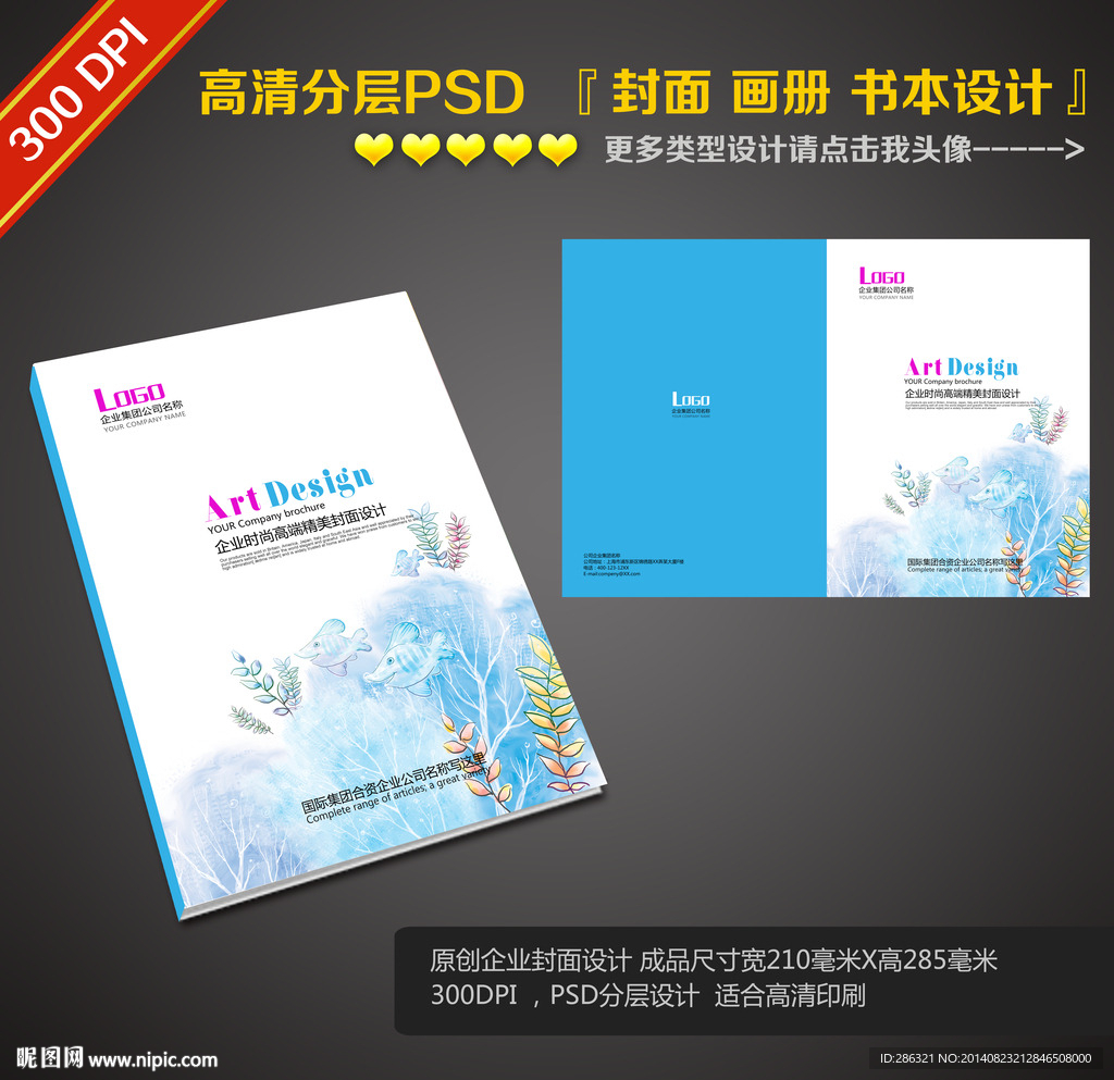 高档蓝色封面PSD
