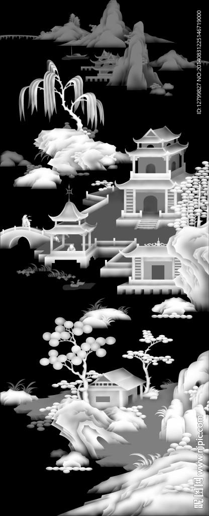 山水高清灰度图