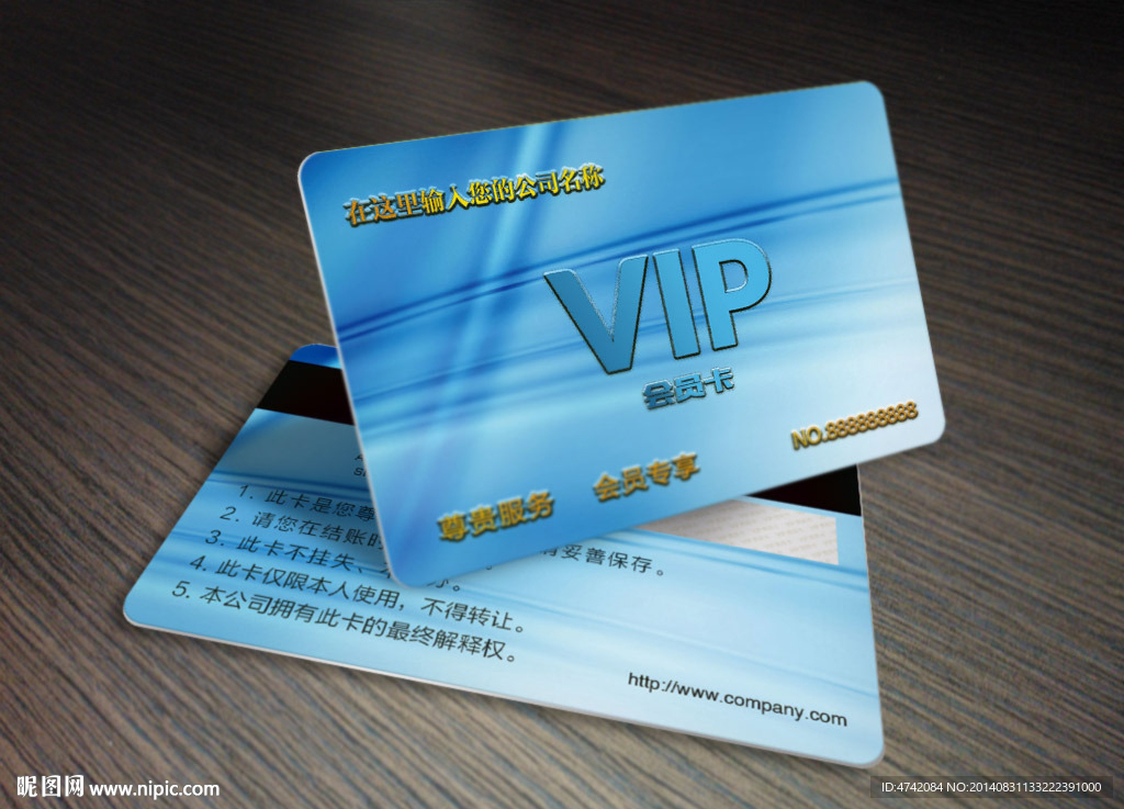 简洁蓝色科技VIP卡