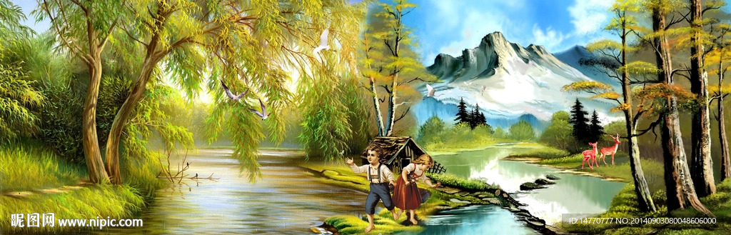 风景油画图片