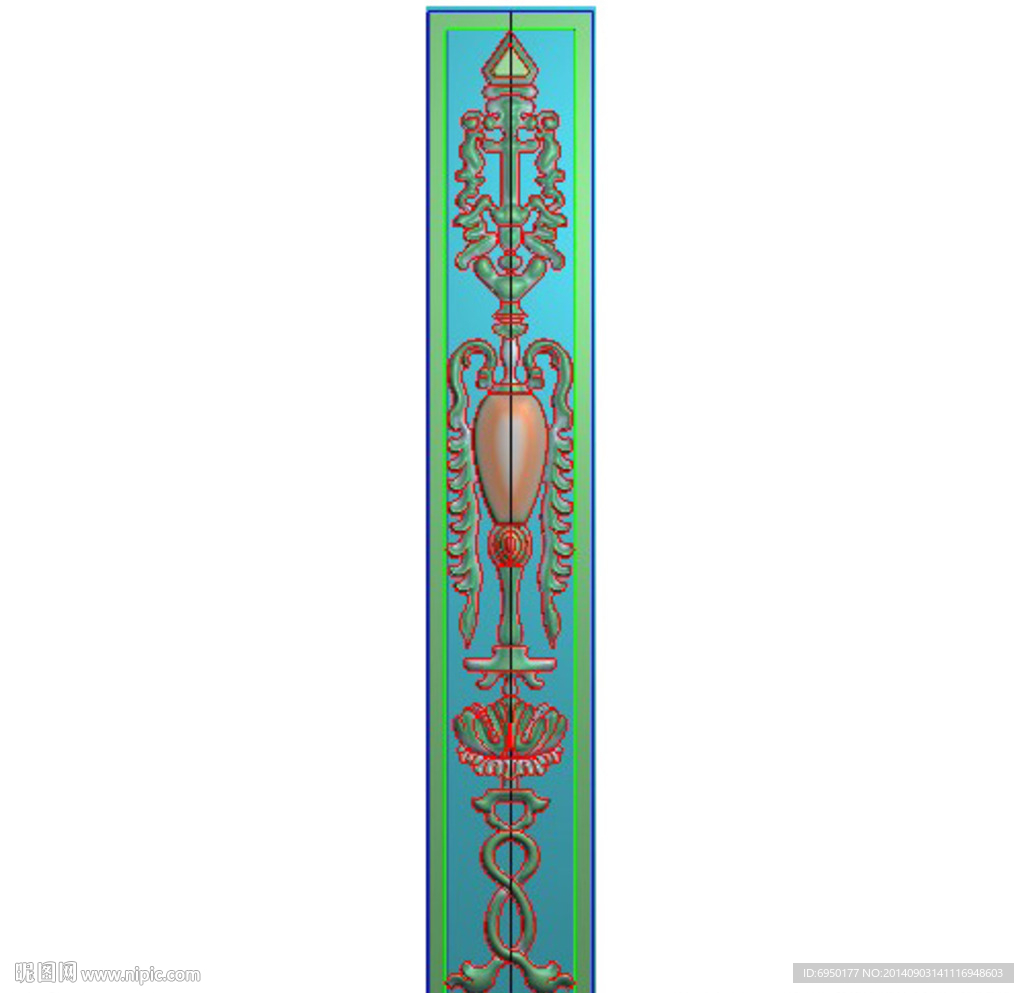 班台竖洋花精雕灰度