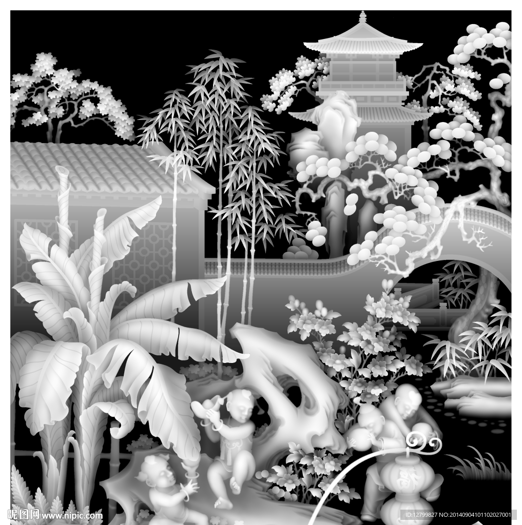 百子灰度图
