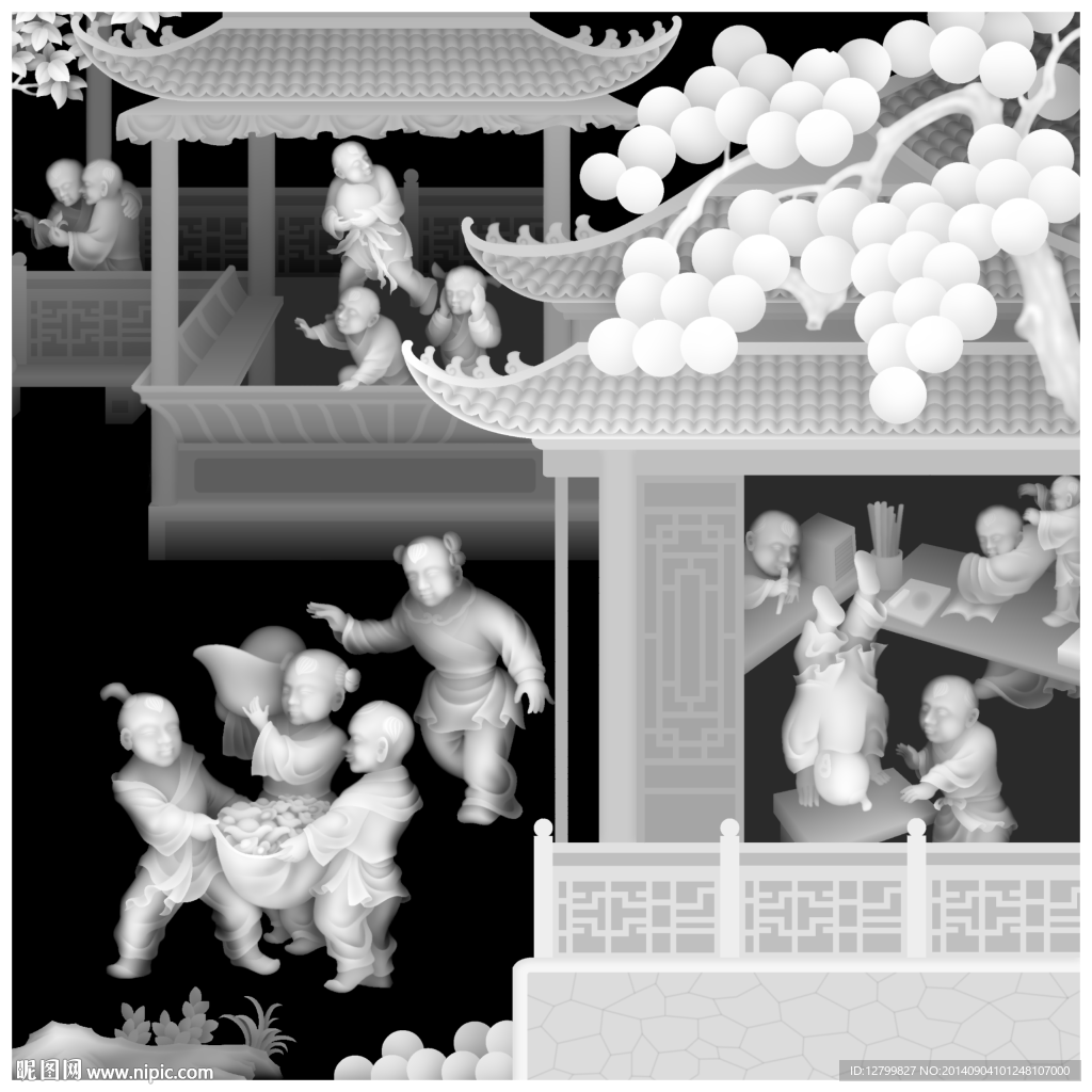 百子灰度图