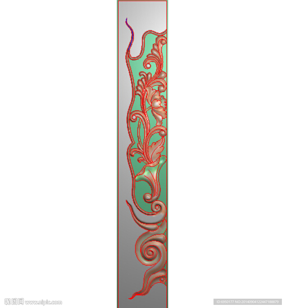 荷花建绣边花精雕灰度