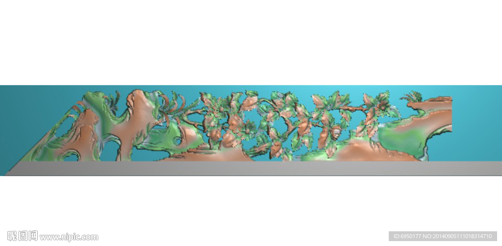 菊花屏风精雕灰度