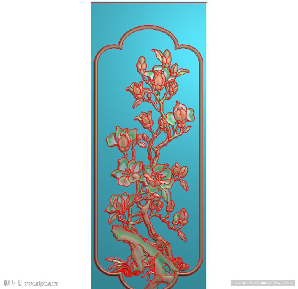 梨花门板精雕灰度