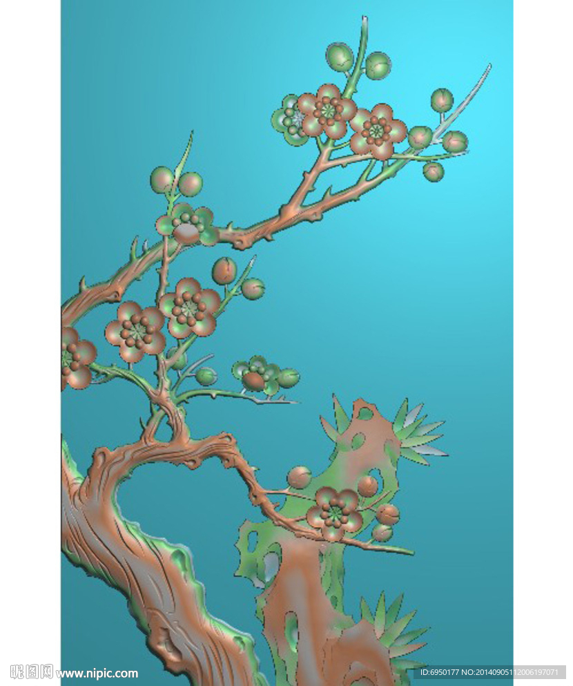 梅花精雕灰度
