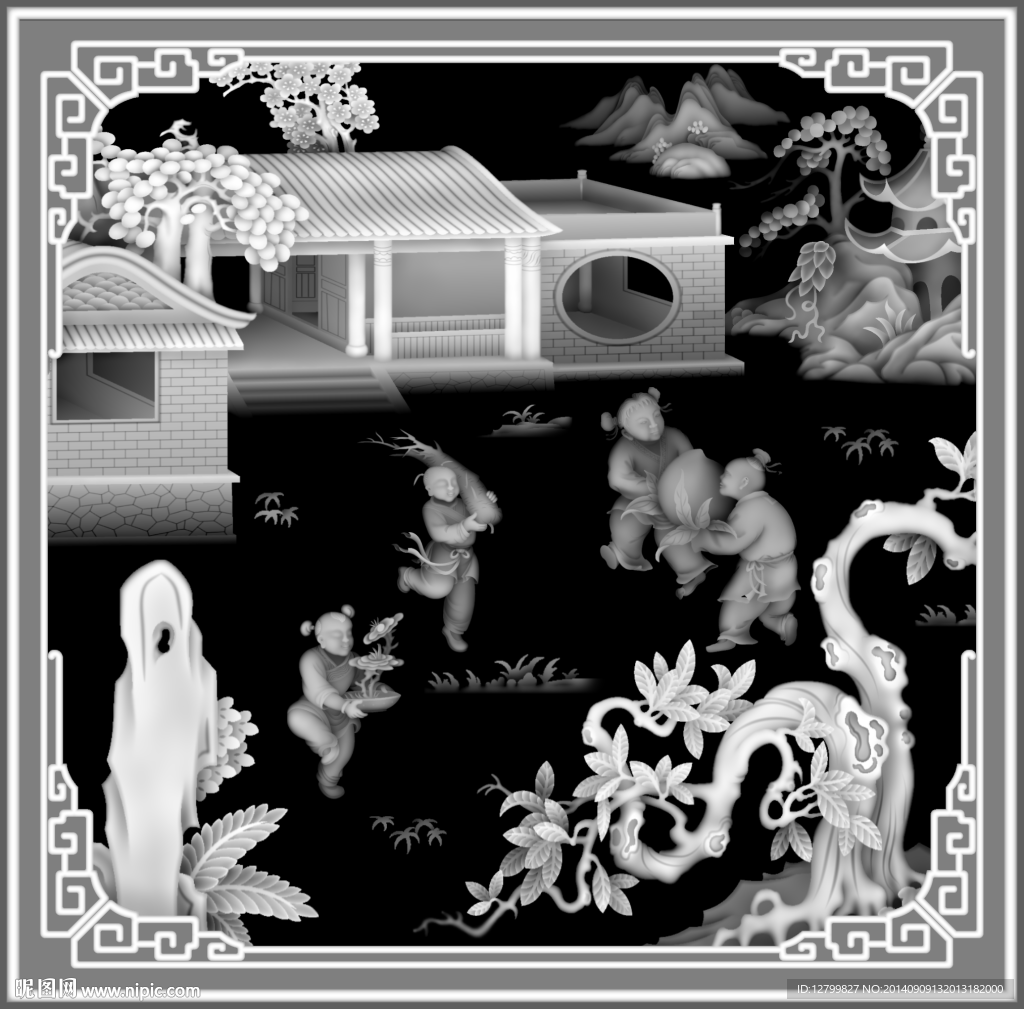 百子灰度图