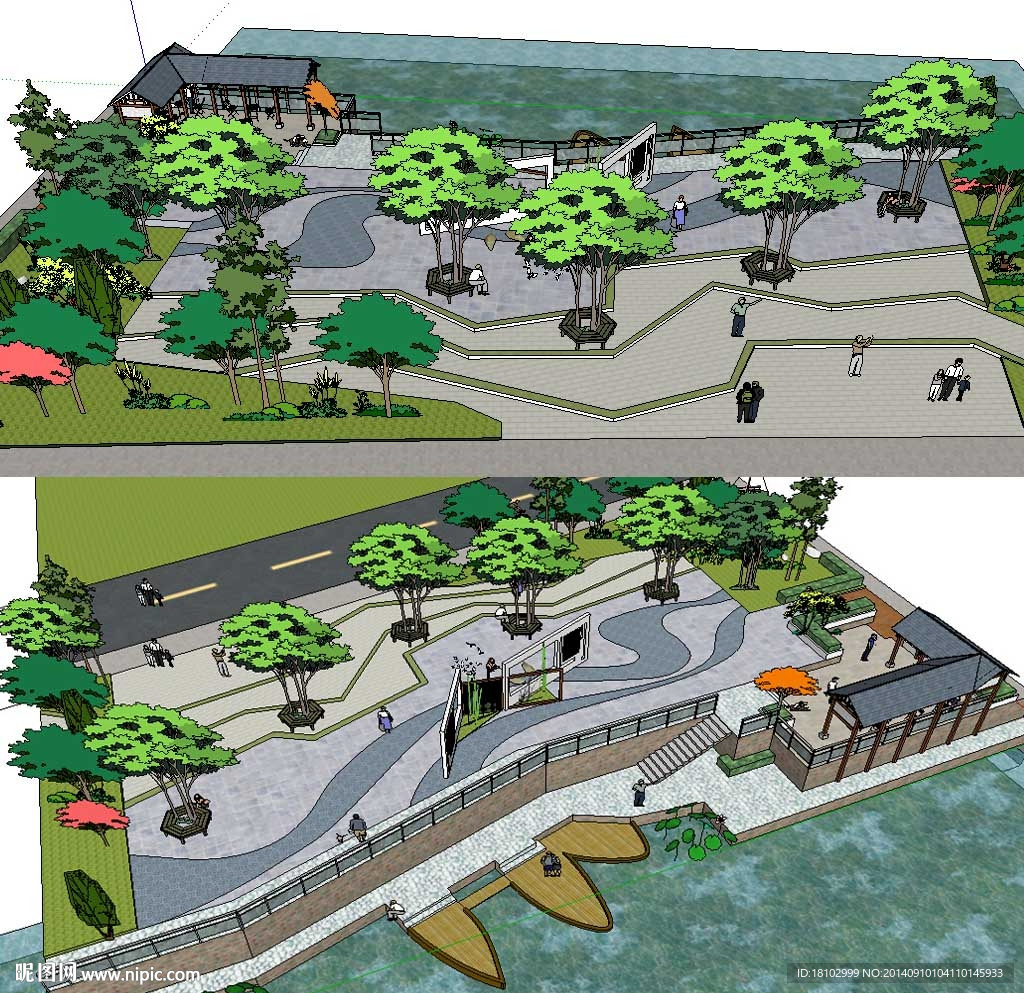 sketchup休闲广场模型