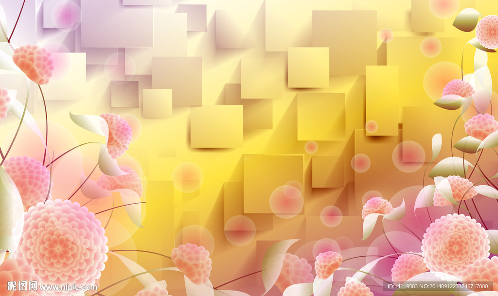 3D立体三维现代壁画
