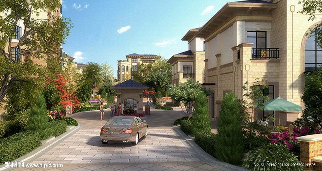 建筑漫游动画小路镜头