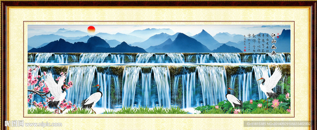 流水生财挂画