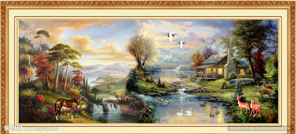 风景油画乡村作品