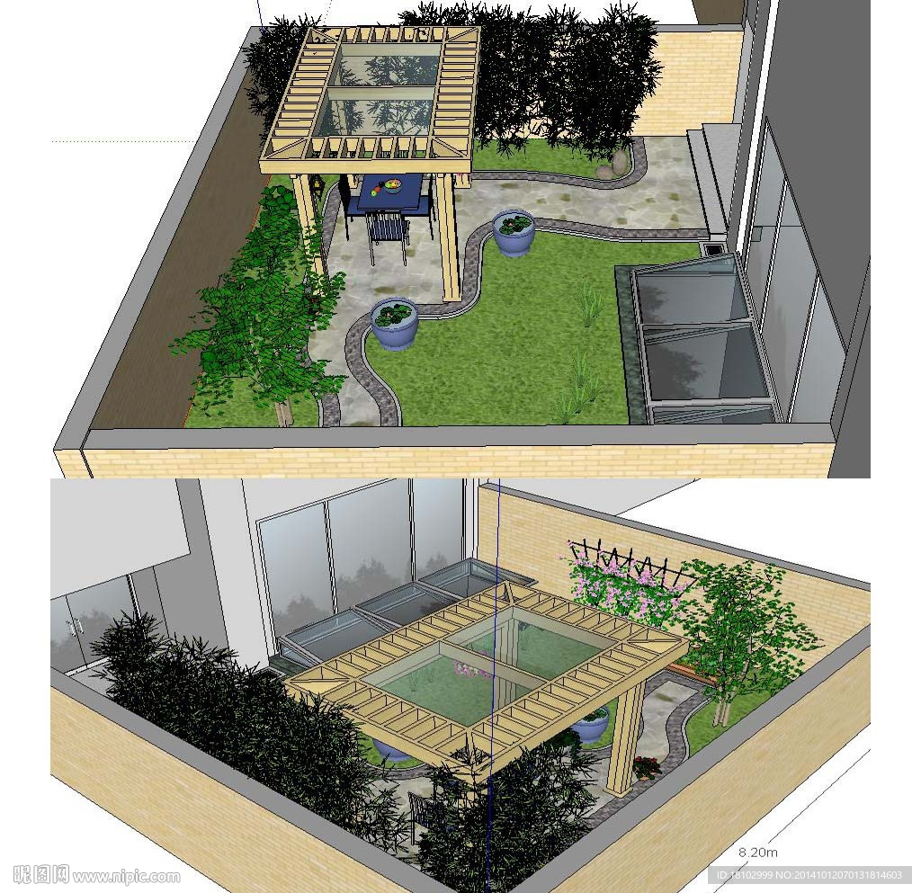 sketchup花园景观模型
