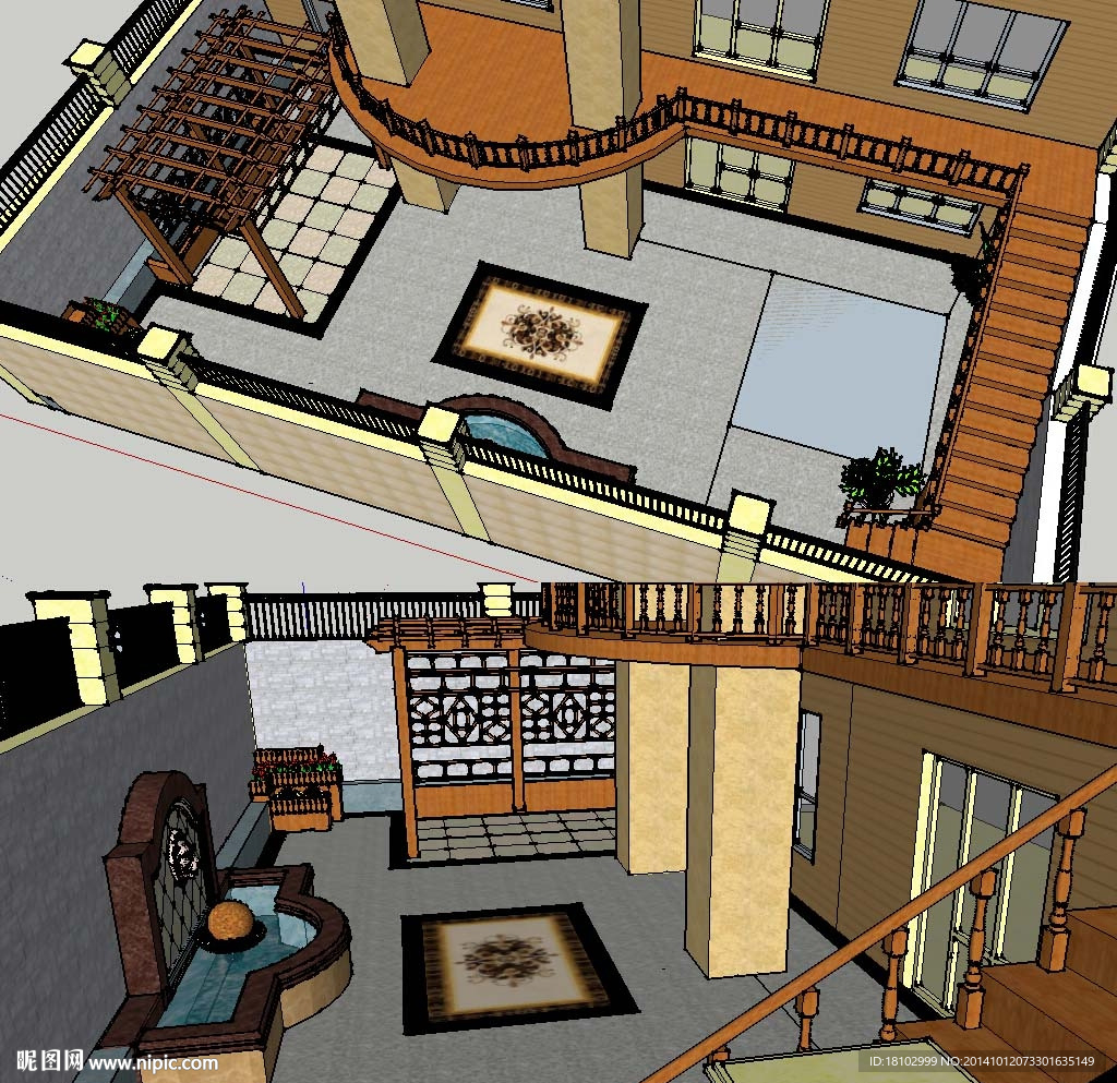 sketchup花园景观模型