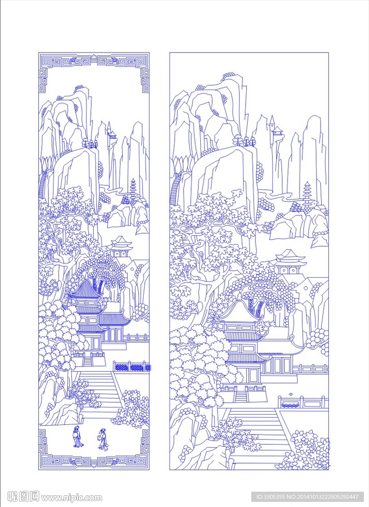 山水雕刻（路径未合闭）
