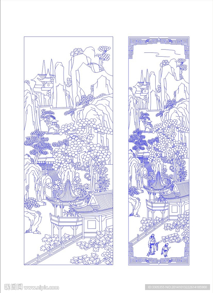 山水雕刻（路径未合闭）