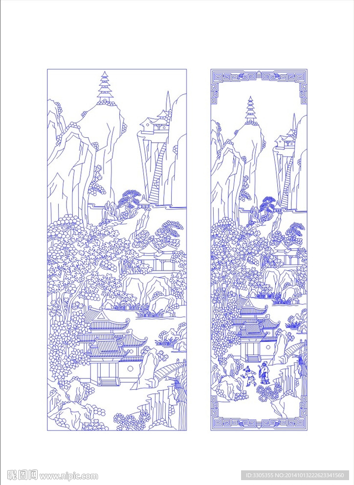 山水雕刻（路径未合闭）