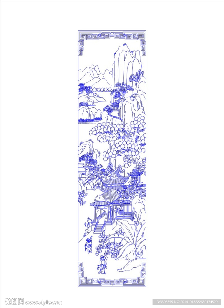 山水雕刻（路径未合闭）