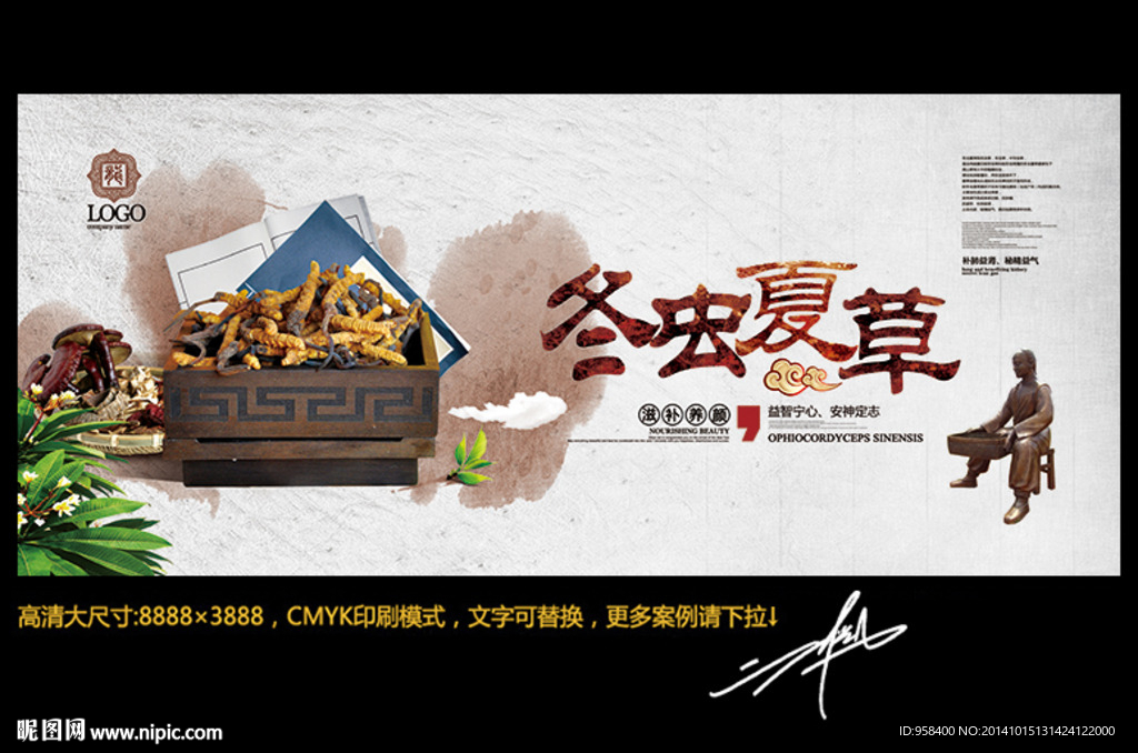 冬虫夏草 中国风