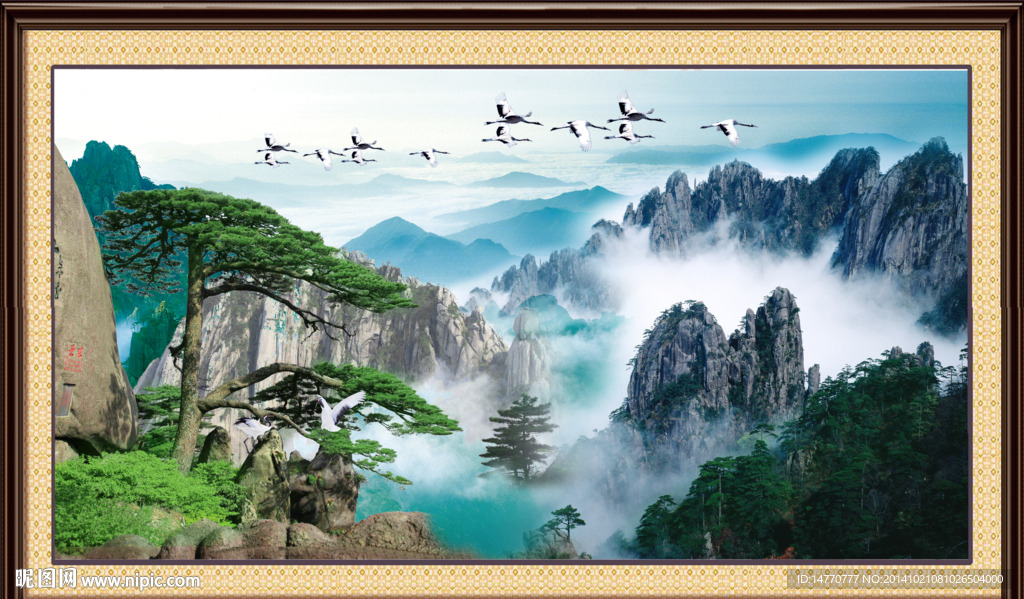 风景画迎客松