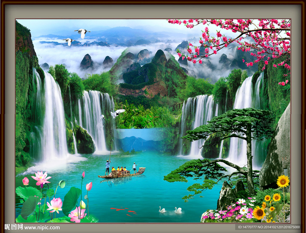 风景画迎客松