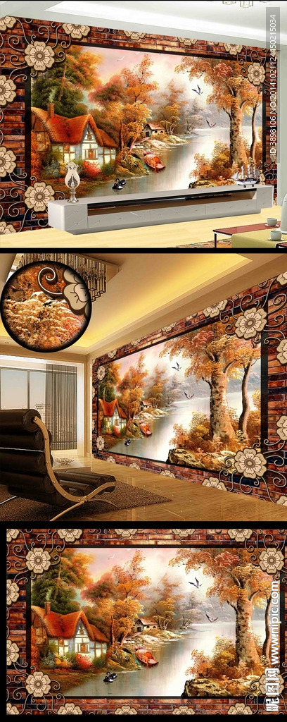 欧式油画唯美风景温馨