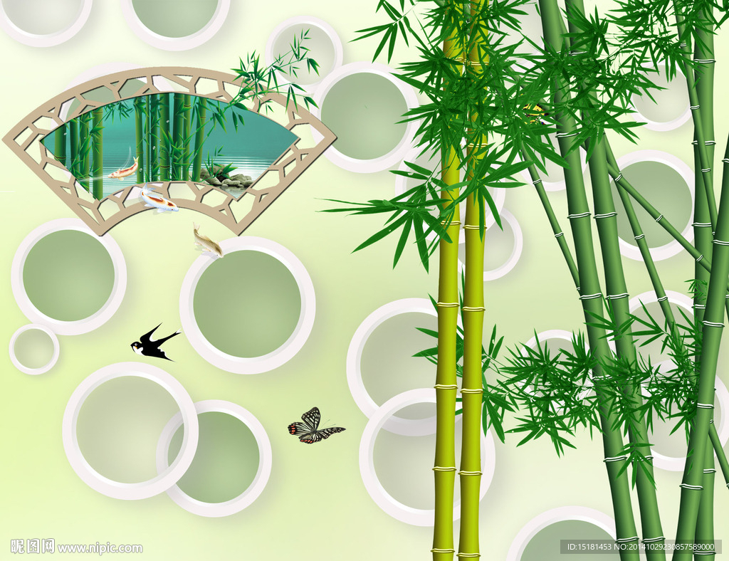 3d电视背景墙 竹子