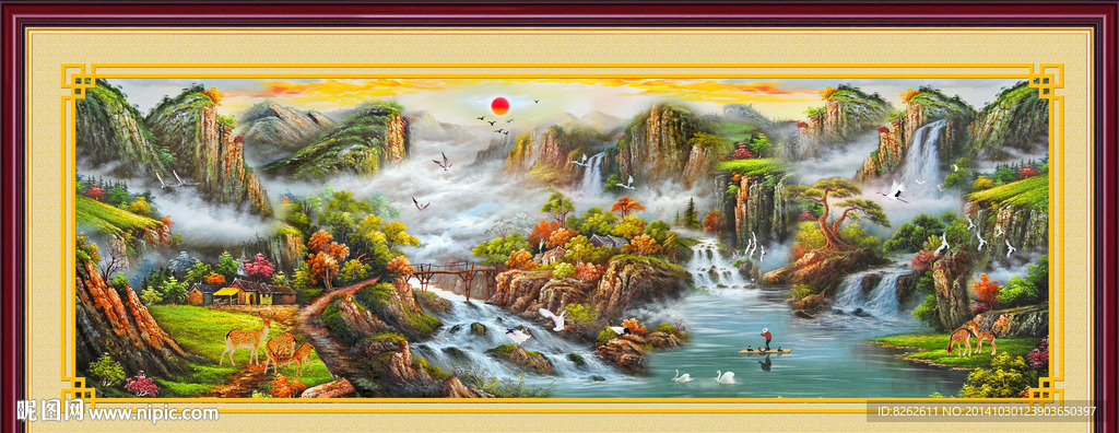 聚宝盆油画