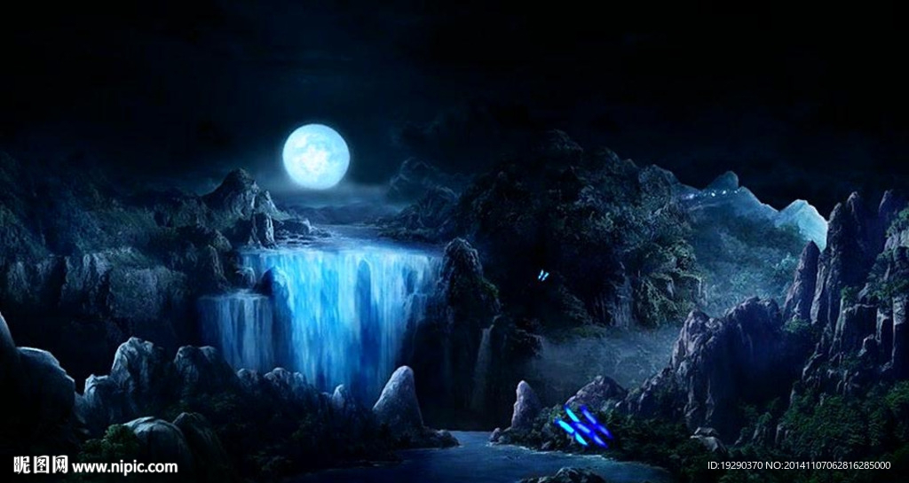 月夜蝴蝶飞舞
