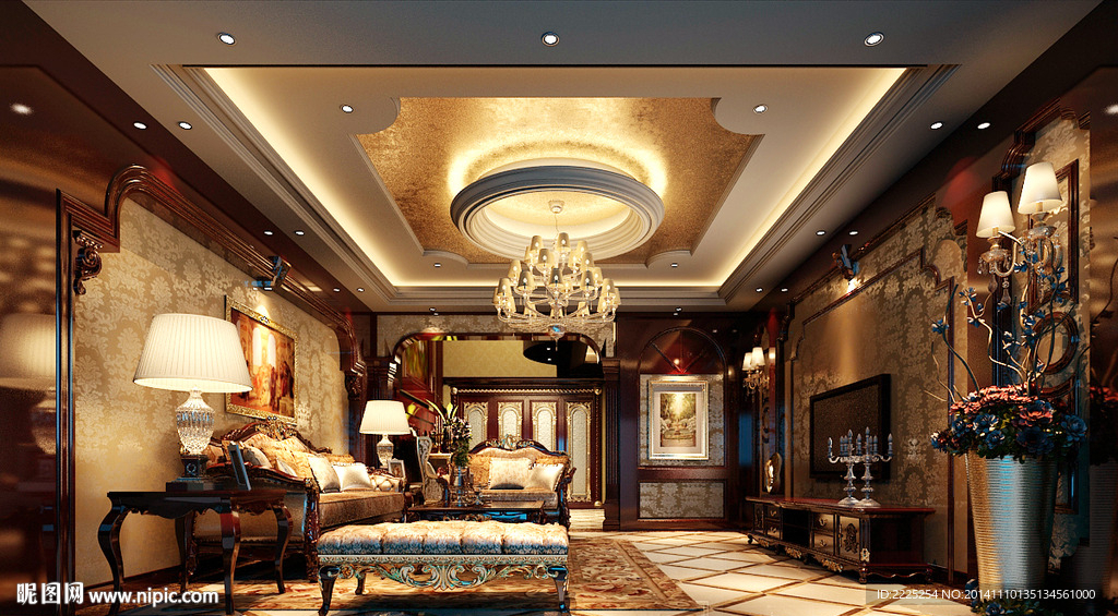 欧式客厅效果图