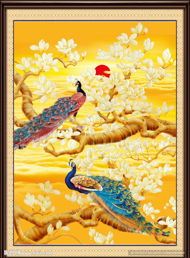 金碧辉煌孔雀图