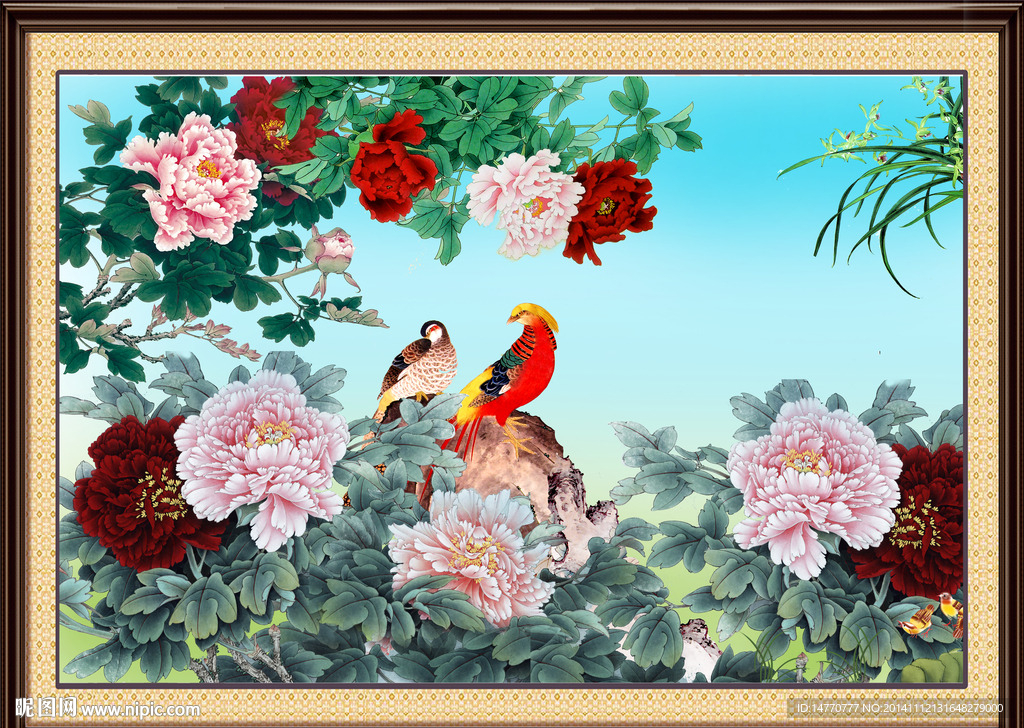 花开富贵花鸟图