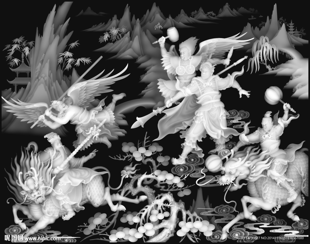 文太师战西歧灰度图