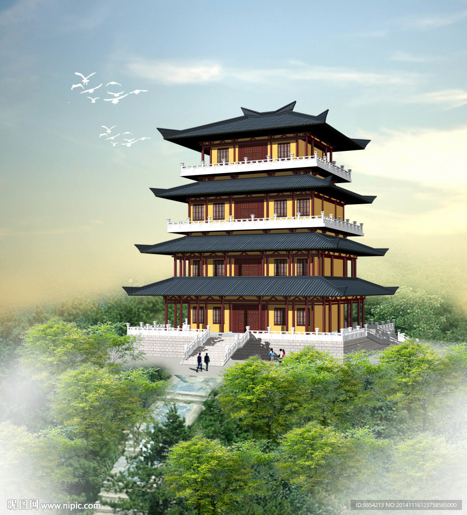 阁楼古塔