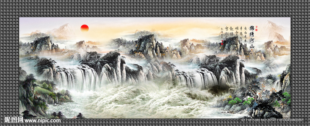 山水国画背景画