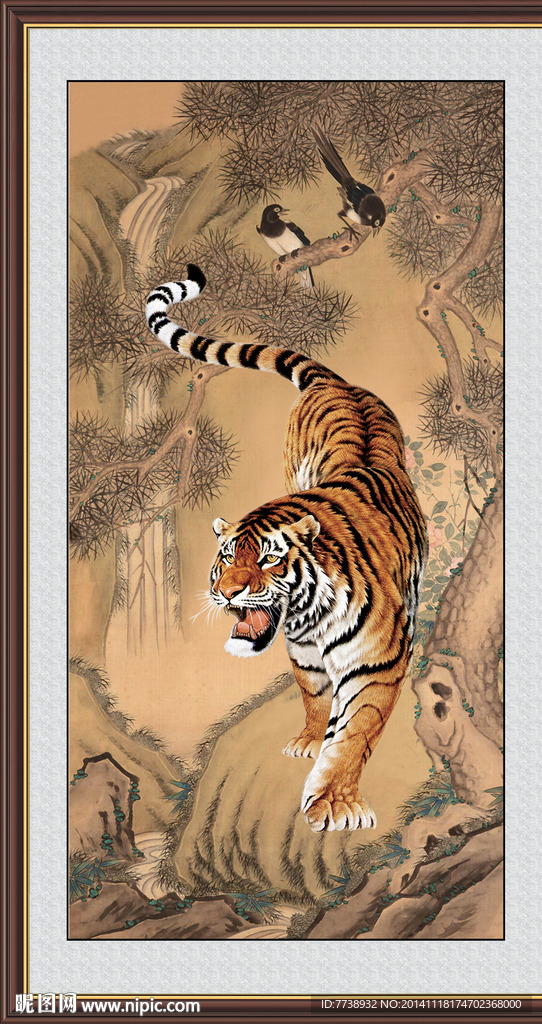 古代虎图案的主题图片