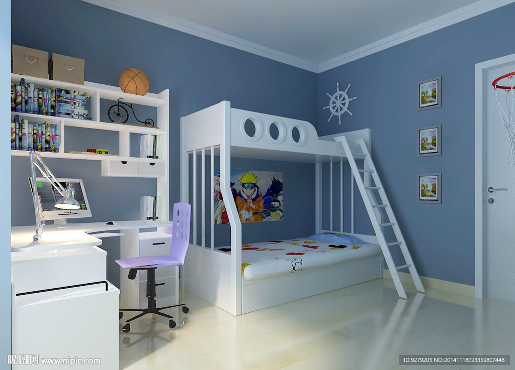 3D儿童房效果图图片