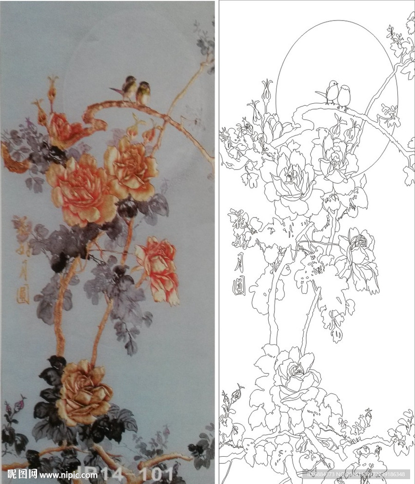牡丹小鸟