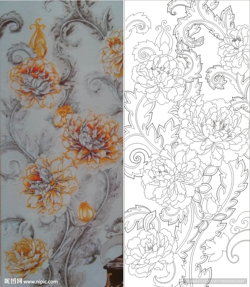 欧式花 牡丹