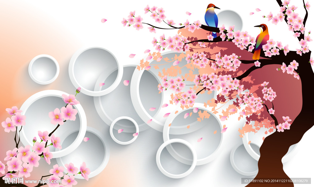 时尚简约花鸟
