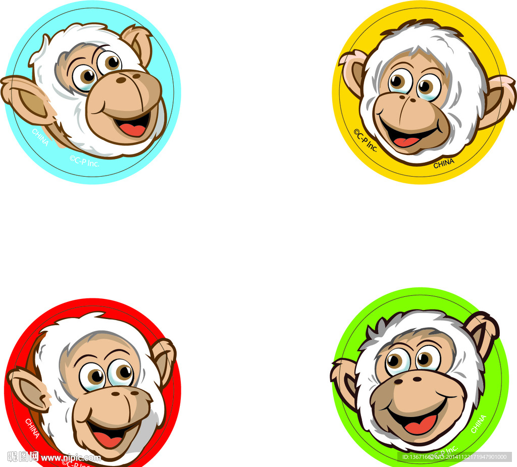 猴子四种表情
