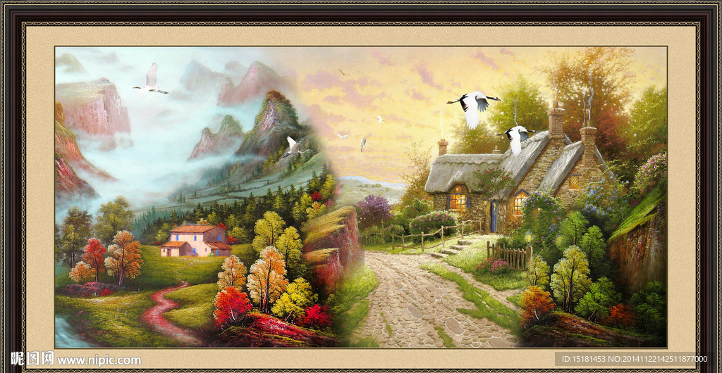乡村油画作品