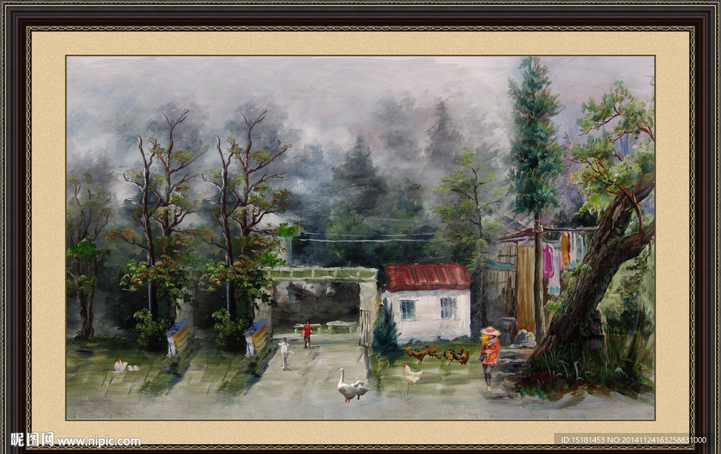油画乡村作品
