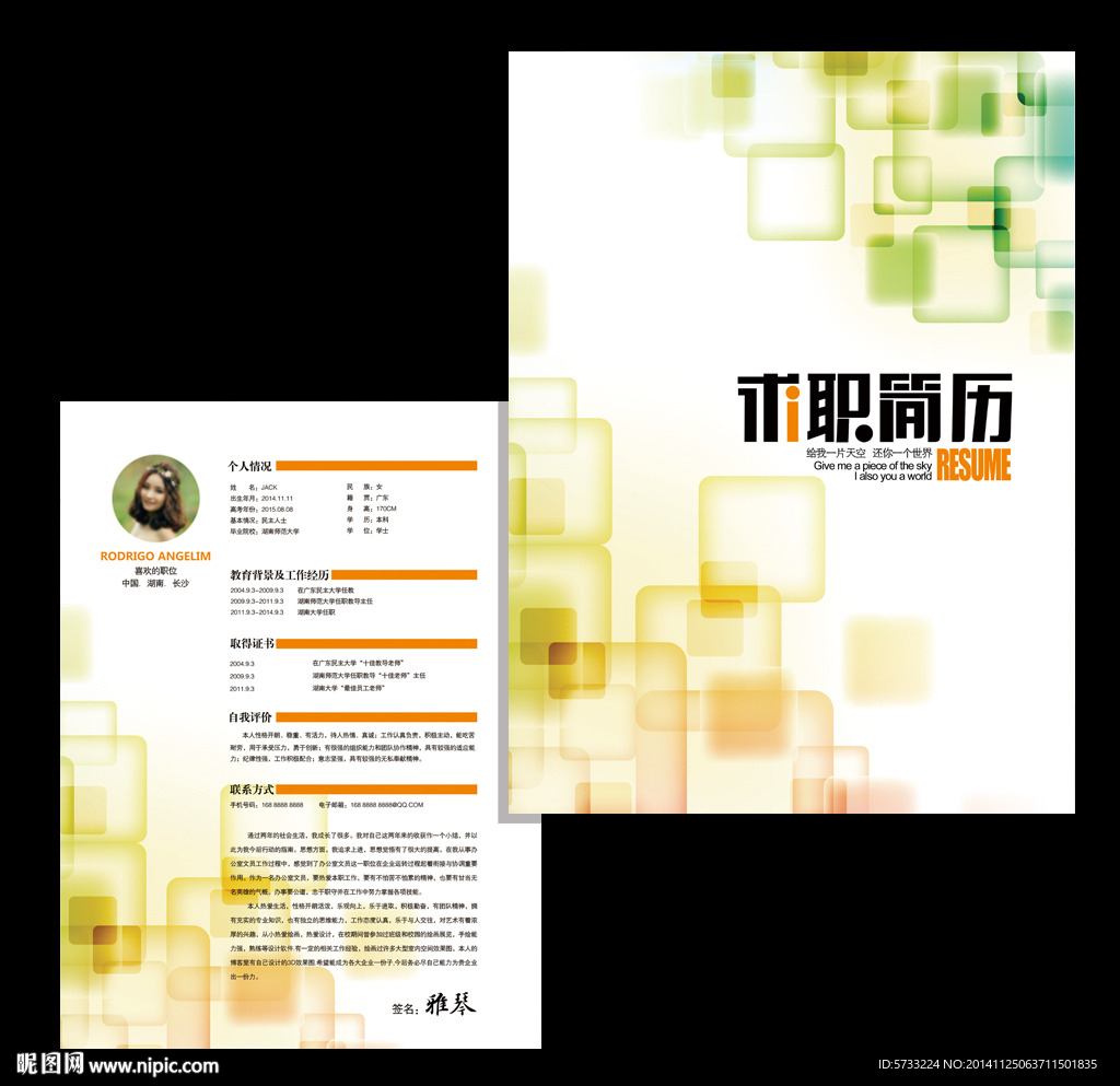 现代科技企业求职简历设计