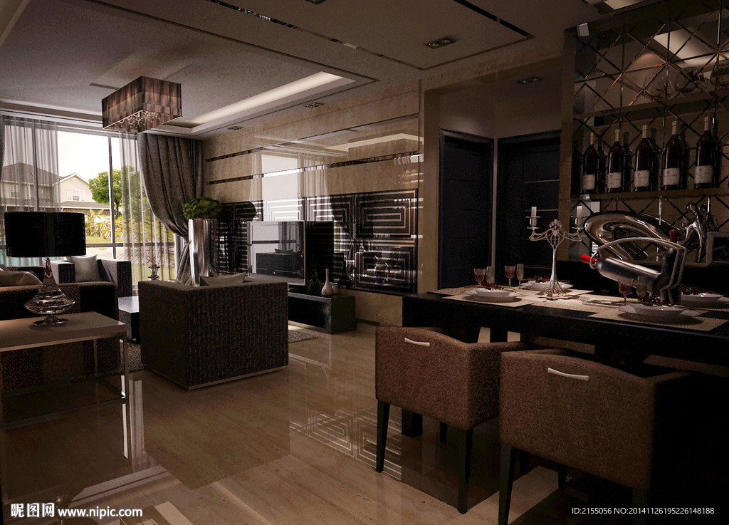 古典风格室内客厅3d模型